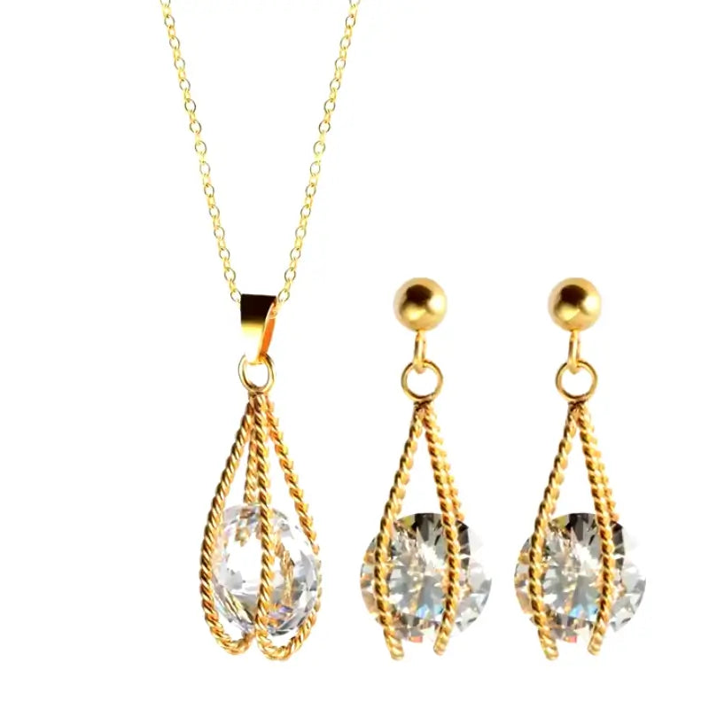 Set Collana e Orecchini in Zircone Elegante - Vefato